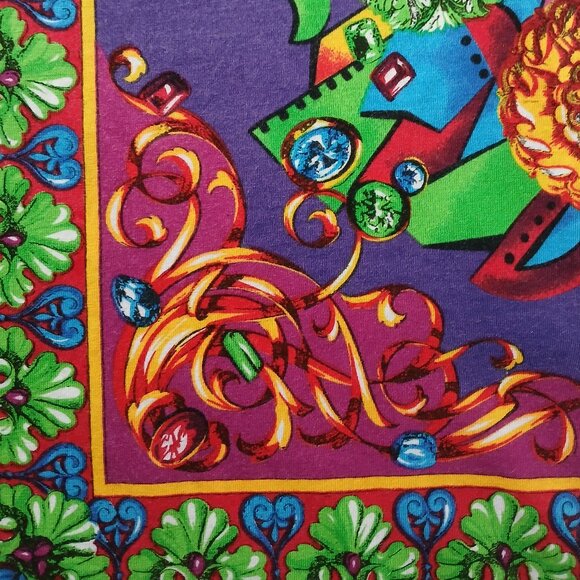 VTG 1980s Top by Philippe Peyner, Paris Tunic Flared 3/4 Sleeves Versace Style - Picture 13 of 16